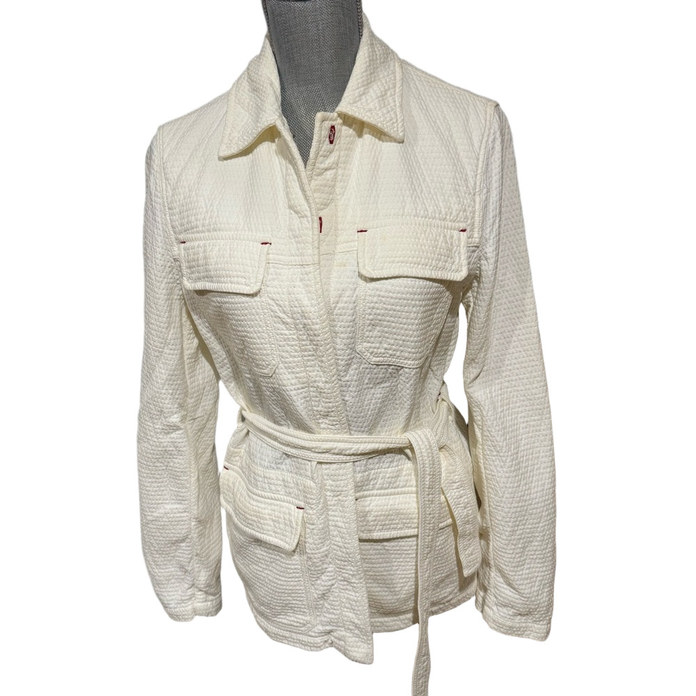 Byblos Vintage Cotton Jacket - Size IT42/US6/S - Made in Italy - Ivory